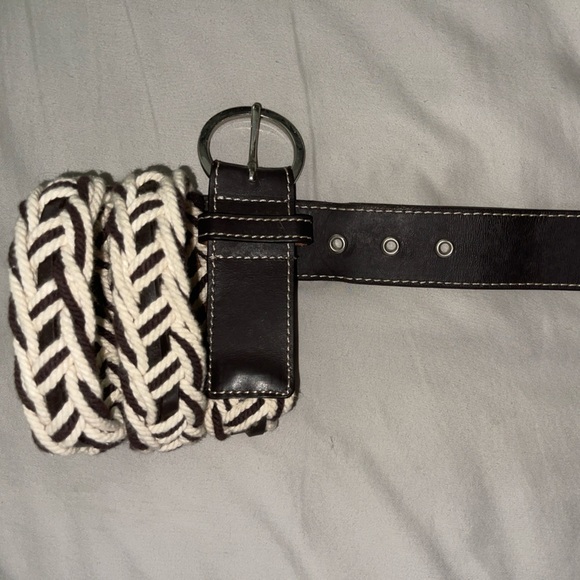 3 Talbots boho belts. Woven, canvas, leather. Size 34 (M/L). White, black, beige - Picture 2 of 5